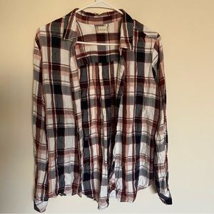 Altar’d State Large Plaid Button Up Flannel